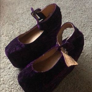 Jeffrey Campbell Purple Velvet Platforms